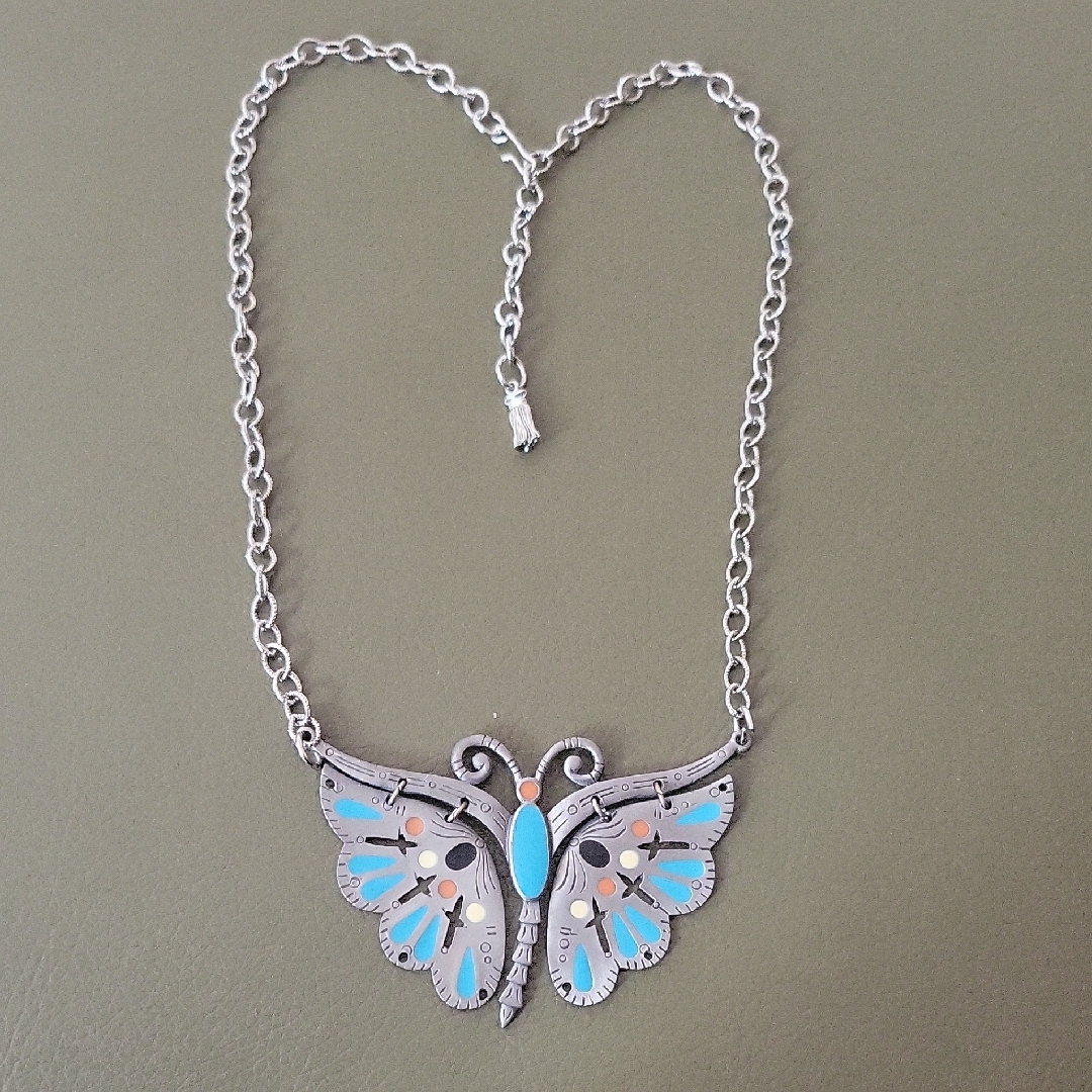 Vtg Celebrity Signed 35 Southwest Butterfly Necklace 22$